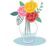 Flores em vasos