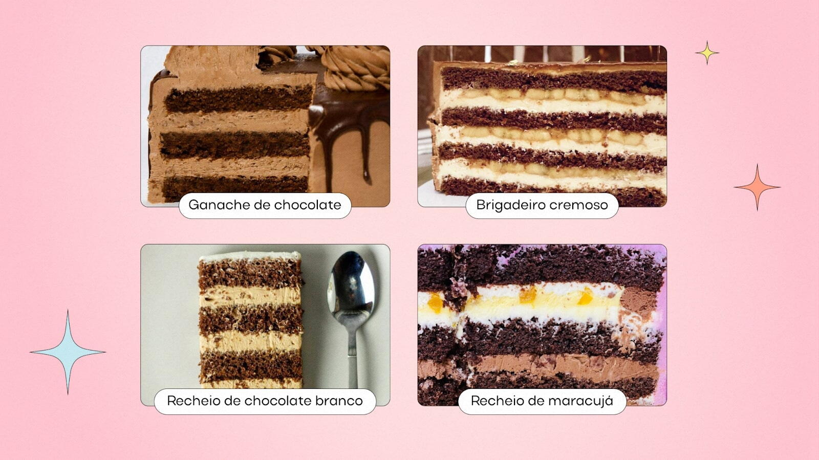 Ideias para recheios de bolo de chocolate
