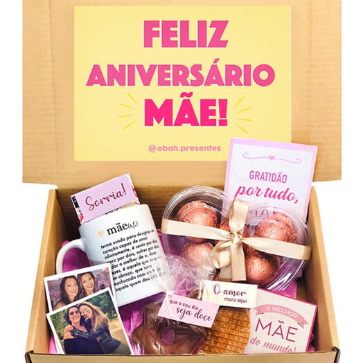 Box Feliz Aniversario Mãe - Presente Personalizado