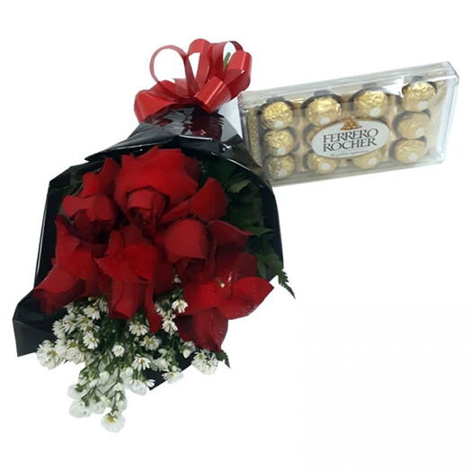 Combo de Rosas e Ferrero