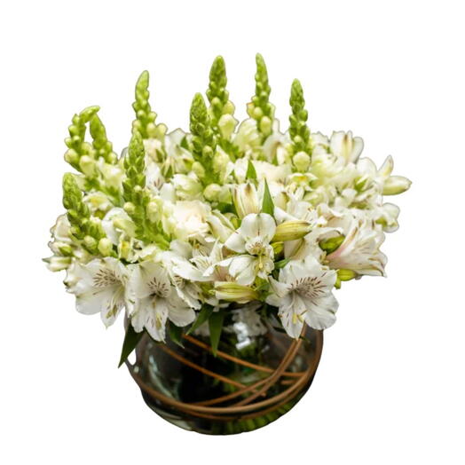 Arranjo Mix de Flores Brancas em Vaso – Jade