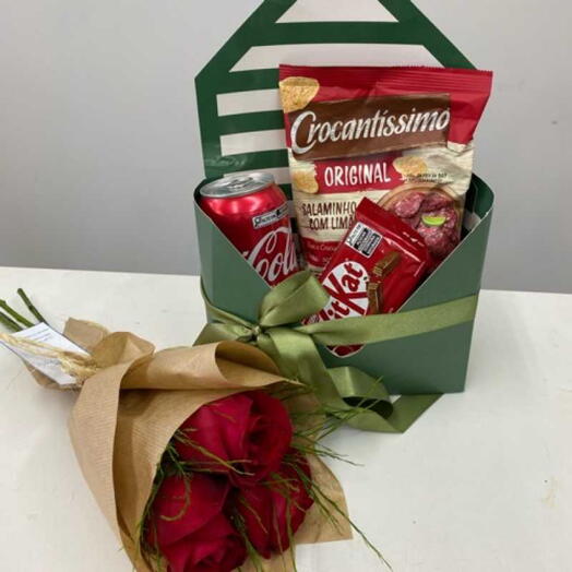 Envelope com Petisco e Rosas