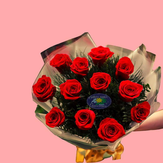 Buquê Tradicional 12 Rosas Vermelhas