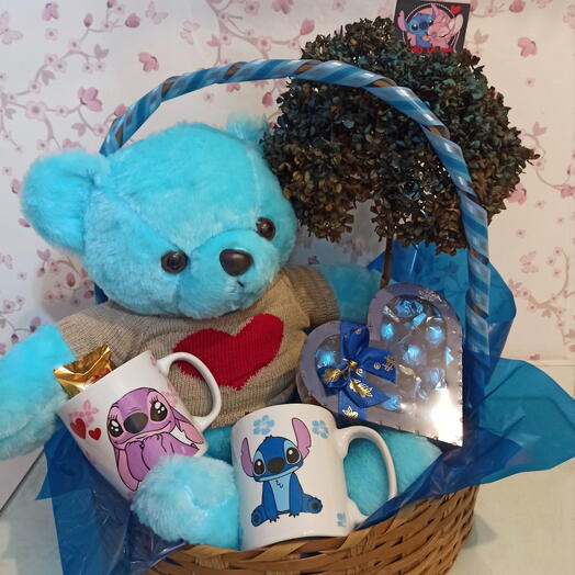 Cesta "Eu amo você" (Stich) 🥰