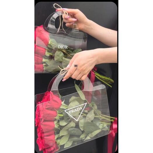 6 Rosas em bolsa cristal