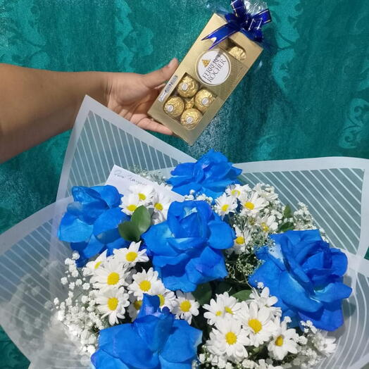 Buquê Azul comFerrero Ferrero