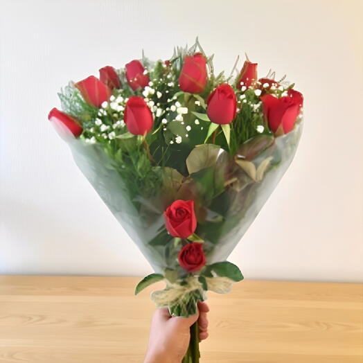 Buquê Paixão De 12 Rosas Vermelhas