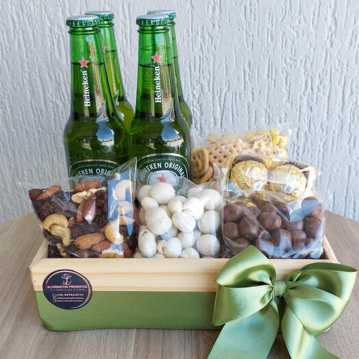 Cesta com cerveja Heineken G