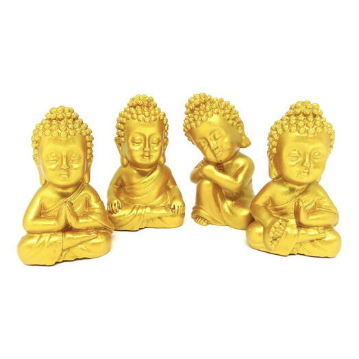 Estatua Buda Dourado com 4 Unidades (5cm)