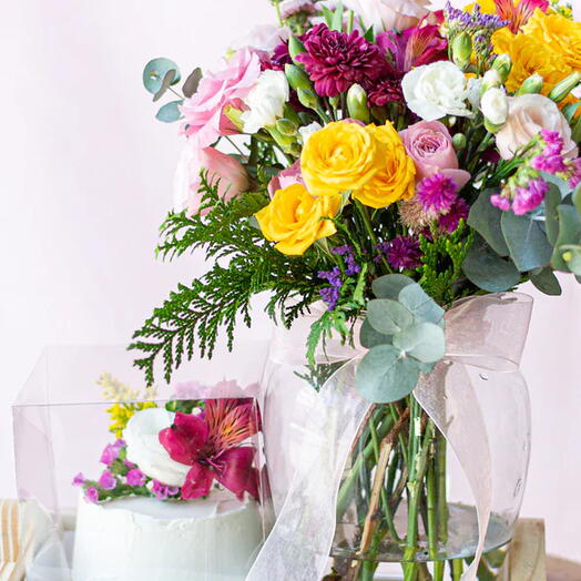 Flowers And Cake