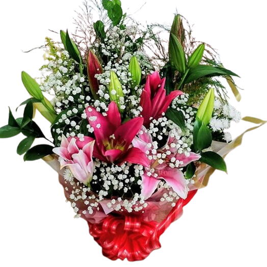 Buquê de Lirios Rosas Perfumado