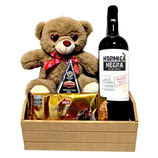 Cesta Especial, Vinho, Queijo e Chocolate