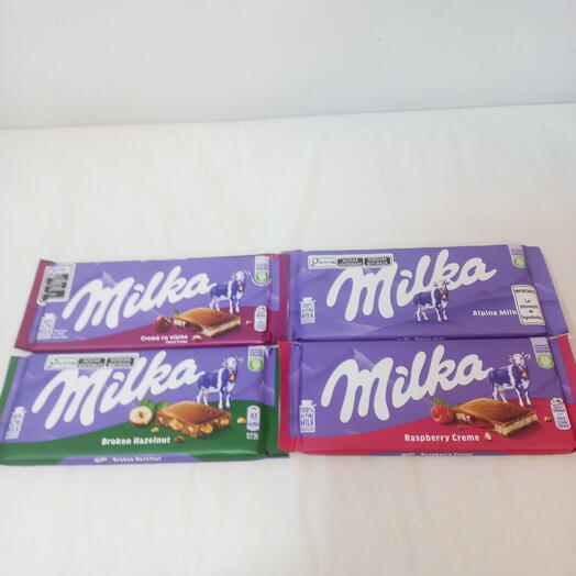 Kit Barra chocolate Milka c/4 sabor diverso