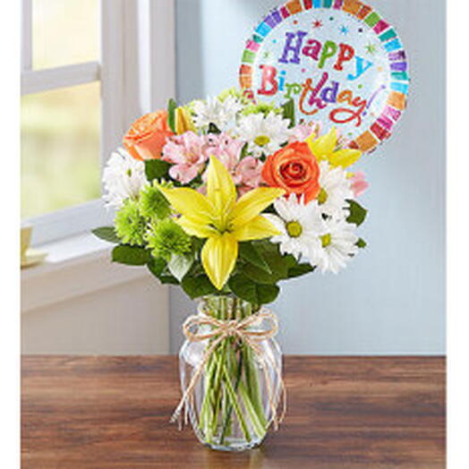 Lirio e Margarida Pompom Astromelia Rosa