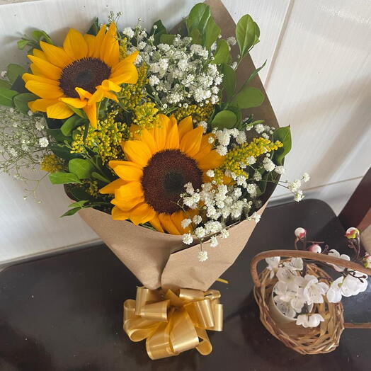 Buquê com 2 Girassois
