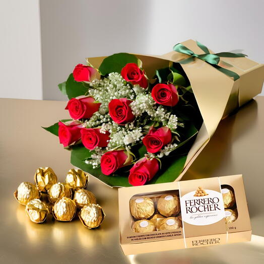 DIA DA MULHER | BUQUÊ DE ROSAS   FERRERO ROCHER