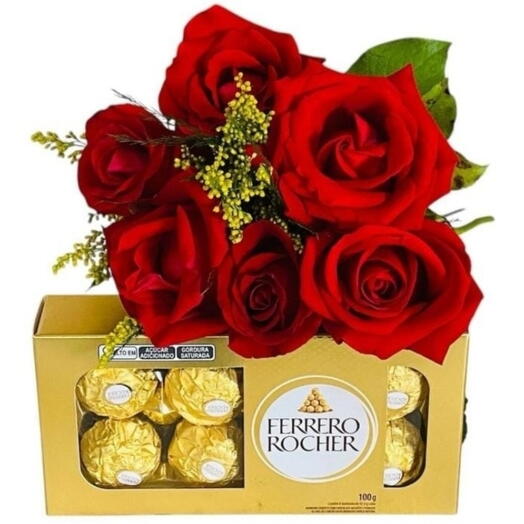 Buquê 6 Rosas Encanto Vermelho