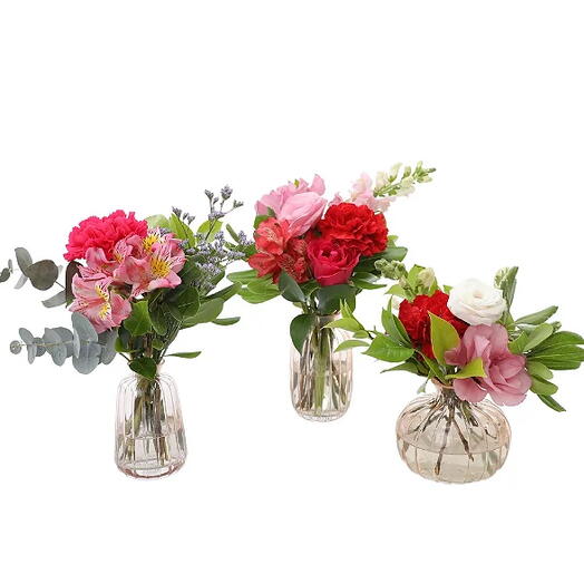Trio de Vasinhos Rosa Escolha da Florista