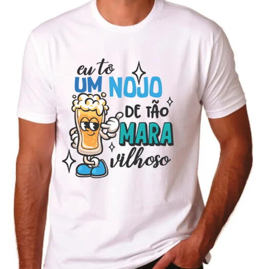 Camiseta "Eu To Um Nojo De Tão Maravilhoso(a)" – Carnaval com Estilo (malha poliester encorpada)