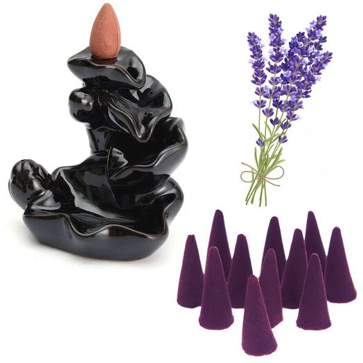 Cascata de Fumaça Flor de Lotus + Incensos (Lavanda)