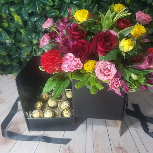 Flores e Chocolates na Caixa