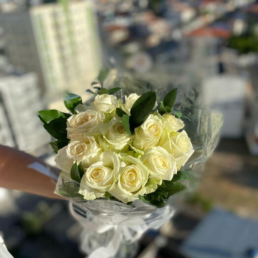 Bouquet Rustico Rosas Brancas