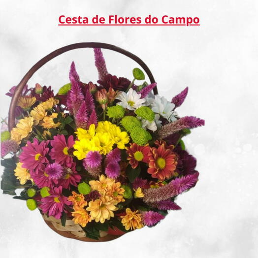 Cesta com flores do campo