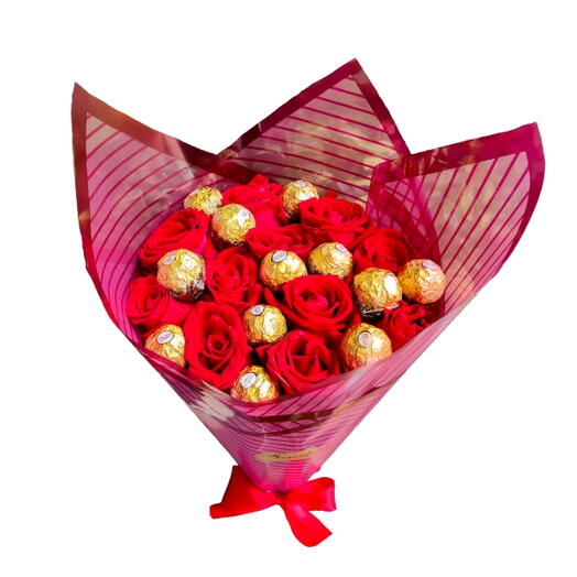 buque de rosas e ferrero