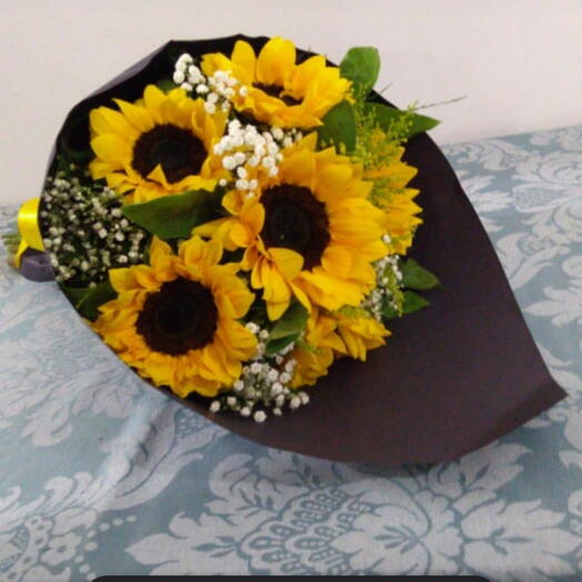 Bouquet com 6 flores de girassoln