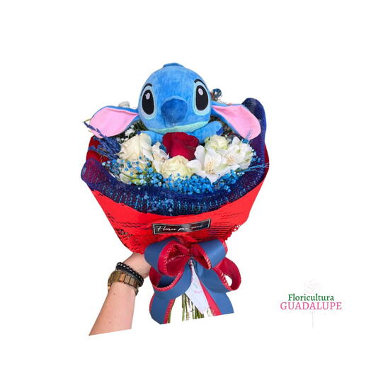 Mini Buquê Aloha Stitch (pelucia musical)